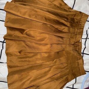 Elegant Brown Pleated Skirt